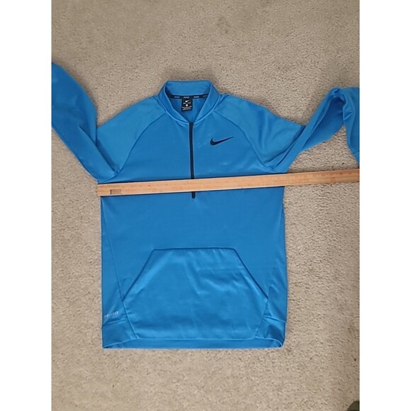 Nike Dri-Fit 1/2 Zip Sweatshirt Mens M Blue Fleece Pocket Blade Collar Pullover - Picture 10 of 15